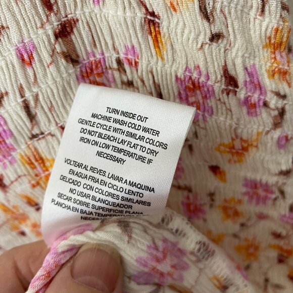 Lily Rose Babydoll Mini Dress XL Off-Shoulder Floral Smocked Cottagecore - Picture 4 of 13